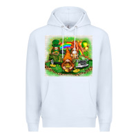 White St. Patrick's Day gnomies with truck tumbler Premium Hoodie - HowdyJamesFarm