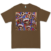 Cacao american flag lips leopard Premium Tee - NancyCooperArtShop