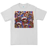 Dove Grey american flag lips leopard Premium Tee - NancyCooperArtShop