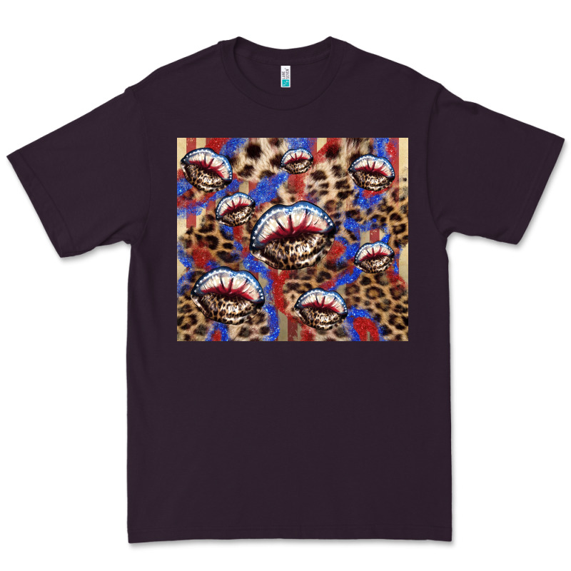 American Flag Lips Leopard Premium Tee by NancyCooperArtShop | Teevron