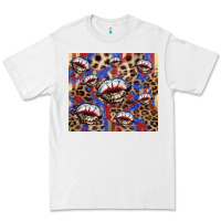 White american flag lips leopard Premium Tee - NancyCooperArtShop
