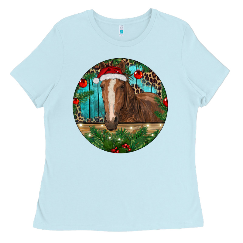 Brown Horse Christmas Ladies Tee by RanaPortraitStore | Teevron