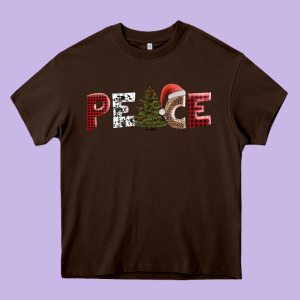 Peace Christmas Heavy Core Tee Designed By Adodesignshop