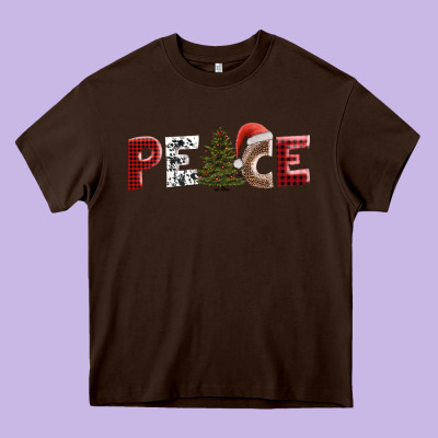 Peace Christmas Heavy Core Tee Designed By Adodesignshop