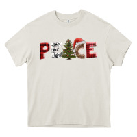 Cream peace christmas Heavy Core Tee - AdoDesignShop