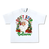 White Don't stop believin' Urban Heavy Tee - NancyCooperArtShop