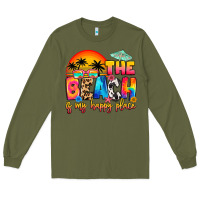 Army Green the beach is my happy place Long Sleeve Tee - Artiststas