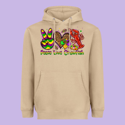 Peace Love Crawfish Olivia Heavyweight Hoodie Designed By Oliviacreatesart