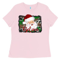 Bubblegum Pink believe santa Ladies Tee - AdoDesignShop