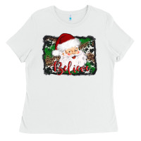 White believe santa Ladies Tee - AdoDesignShop