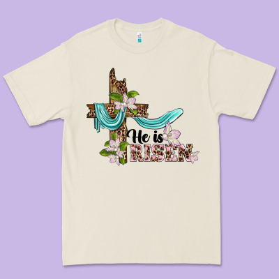 He Is Risen Cross Premium Tee Designed By Barkaloodesign