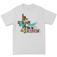 Dove Grey he is risen cross Premium Tee - BarkalooDesign