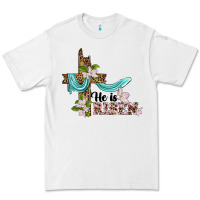 White he is risen cross Premium Tee - BarkalooDesign