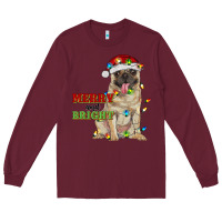 Merry And Bright Pug Long Sleeve Tee | Teevron