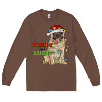 Chestnut merry and bright pug Long Sleeve Tee - RanaPortraitStore