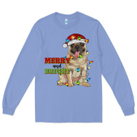 Colony Blue merry and bright pug Long Sleeve Tee - RanaPortraitStore