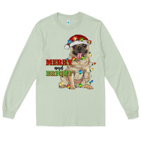 Matcha merry and bright pug Long Sleeve Tee - RanaPortraitStore