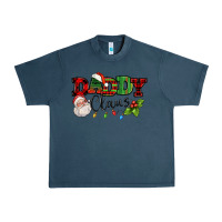 Midnight Navy Daddy Claus Santa Christmas lights and holly Urban Heavy Tee - NancyCooperArtShop
