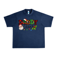 Navy Daddy Claus Santa Christmas lights and holly Urban Heavy Tee - NancyCooperArtShop
