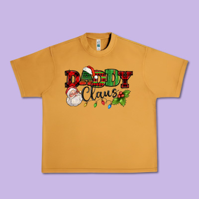 Daddy Claus Santa Christmas Lights And Holly Urban Heavy Tee Designed By Nancycooperartshop