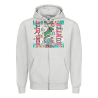 Dove Grey dino mite egg hunter Zipper Hoodie - TumblerDesignByShophia