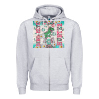 Heather Grey dino mite egg hunter Zipper Hoodie - TumblerDesignByShophia