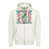 Oatmeal Heather dino mite egg hunter Zipper Hoodie - TumblerDesignByShophia
