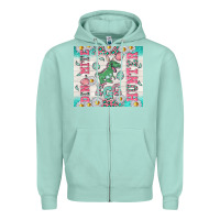 Seafoam dino mite egg hunter Zipper Hoodie - TumblerDesignByShophia