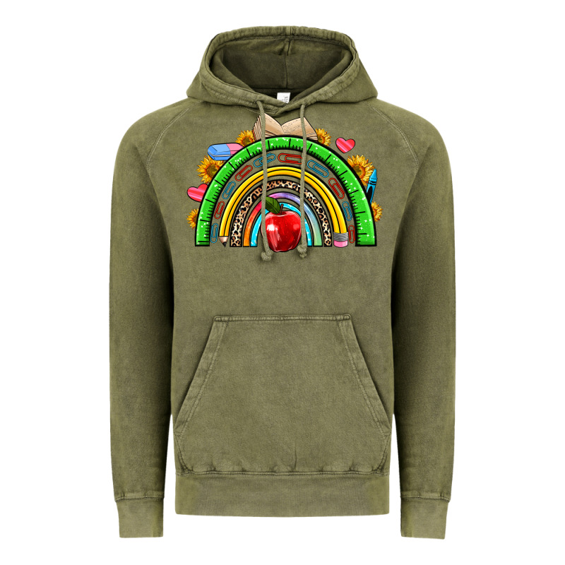 School Rainbow Vintage Hoodie by NancyCooperArtShop | Teevron