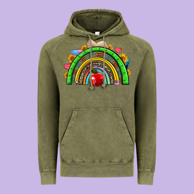 School Rainbow Vintage Hoodie Designed By Nancycooperartshop