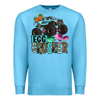 Ocean Blue Easter Day Monster truck Easter egg crusher Premium Sweatshirt - OliviaCreatesArt