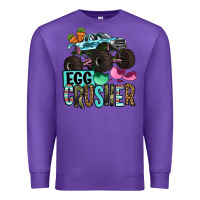 Purple Easter Day Monster truck Easter egg crusher Premium Sweatshirt - OliviaCreatesArt