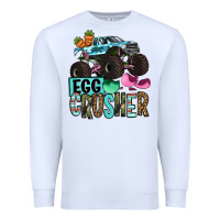 White Easter Day Monster truck Easter egg crusher Premium Sweatshirt - OliviaCreatesArt