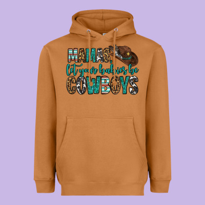 Mama's Let Your Babies Be Cowboys Heavyweight Hoodie Designed By Oliviacreatesart