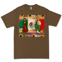 Mexico Flag Our Lady Of Guadalupe San Judas Sunflower Premium Tee | Teevron