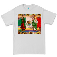 Dove Grey mexico flag our lady of guadalupe san judas sunflower Premium Tee - JahusDesignShop