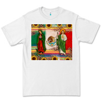 White mexico flag our lady of guadalupe san judas sunflower Premium Tee - JahusDesignShop
