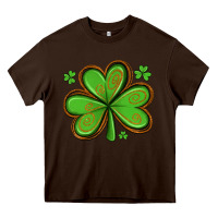 Chocolate Brown st patricks day shamrock with glitter Heavy Core Tee - Artiststas