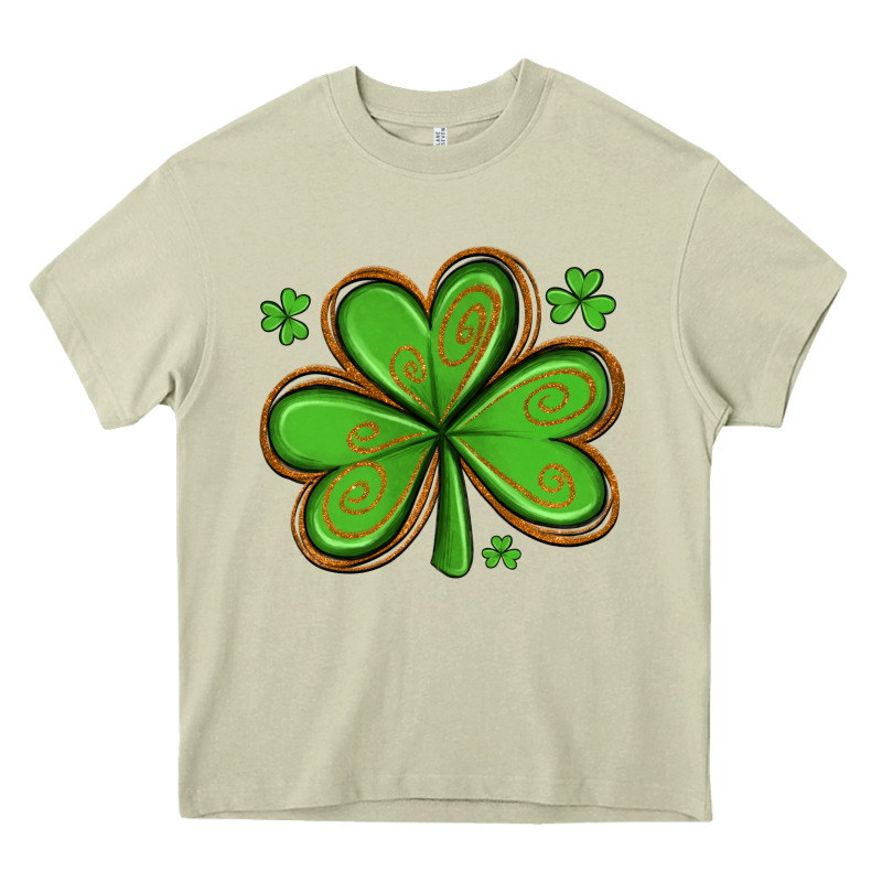 St Patricks Day Shamrock With Glitter Heavy Core Tee by Artiststas | Teevron