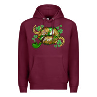 Burgundy St. Patrick's Day lips Premium Hoodie - CowGirlArtShop