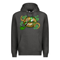 Charcoal Heather St. Patrick's Day lips Premium Hoodie - CowGirlArtShop