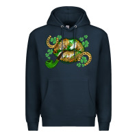 Navy St. Patrick's Day lips Premium Hoodie - CowGirlArtShop
