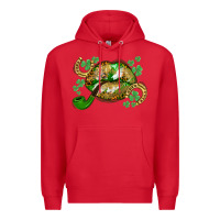 Red St. Patrick's Day lips Premium Hoodie - CowGirlArtShop