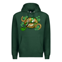 Sports Green St. Patrick's Day lips Premium Hoodie - CowGirlArtShop