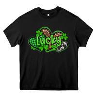 Black st patricks day lucky western hearts Heavy Core Tee - Artiststas