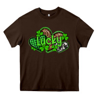 Chocolate Brown st patricks day lucky western hearts Heavy Core Tee - Artiststas