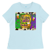 Baby Blue beads & beer that's why i'm here Ladies Tee - Artiststas