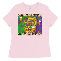 Bubblegum Pink beads & beer that's why i'm here Ladies Tee - Artiststas