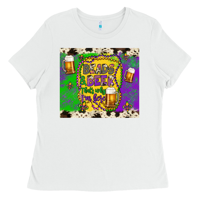Beads & Beer That's Why I'm Here Ladies Tee by Artiststas | Teevron