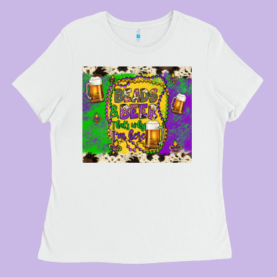 Beads & Beer That's Why I'm Here Ladies Tee Designed By Artiststas